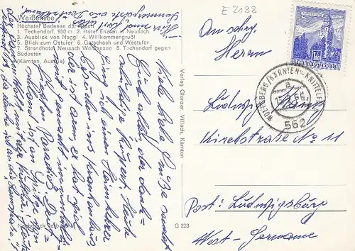 Weißensee in Kärnten, Mehrbildkarte gl1966 E2188
