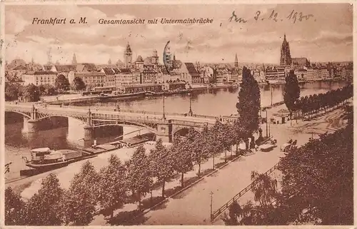 Frankfurt a.M. Gesamtansicht mit Untermainbrücke gl1930 161.990