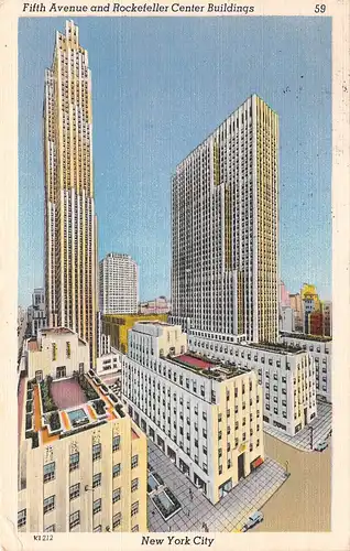 New York City NY Fifth Avenue and Rockefeller Center Buildings gl1951 165.237