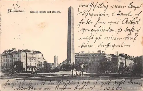 München Karolinenplatz mit Obelisk gl1904 163.018