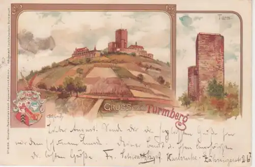 Durlach (Karlsruhe) Gruß vom Turmberg gl1899 225.856