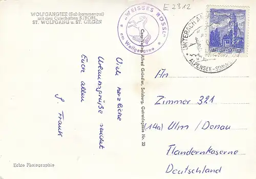 Wolfgangsee mi Strobl, St.Wolfgang u.St.Gilgen glum 1960? E2312