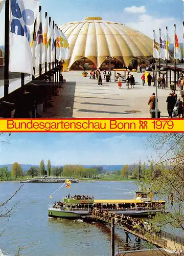 Bonn Bundesgartenschau 1979 Kuppelhalle und Fähranleger gl1979 160.000