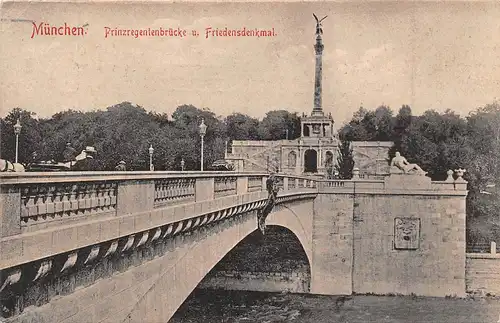 München Prinzregenten-Brücke und Friedensdenkmal gl1915 162.863
