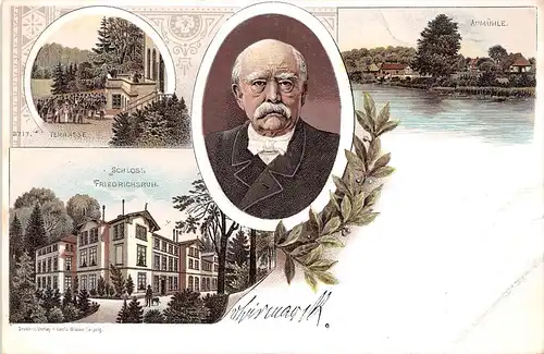 Aumühle Litho Schloss Friedrichsruh Terrasse Aumühle Otto von Bismarck ngl 165.651