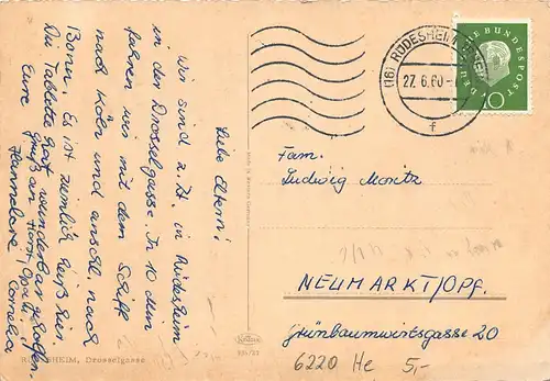 Rüdesheim Drosselgasse gl1960 160.860