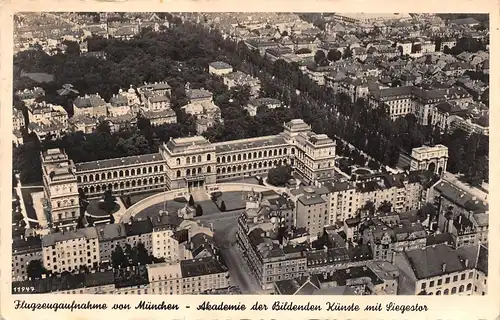 München Akademie der bildenden Künste Siegestor Fliegeraufnahme feldpgl1940 163.029