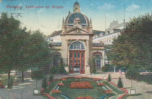 Wiesbaden - Kochbrunnen mit Anlagen gl1920 E1573