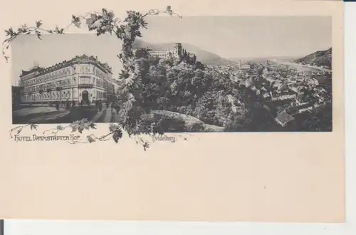 Heidelberg Panorama Hotel Darmstädter Hof Litho ngl 225.997