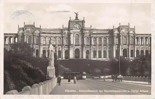 München Maximilianeum mit Maximiliansbrücke und Pallas Athene gl1930 163.084