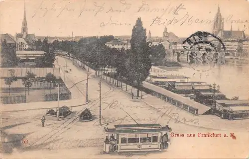 Frankfurt am Main Straßenbahn und Stadtansicht gl1906 161.267