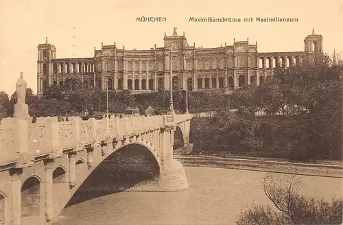 München Maximiliansbrücke mit Maximilianeum gl1913 163.876