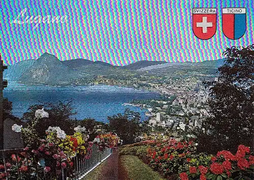 Lugano mit Monte S. Salvatore und Luganer See ngl E2590