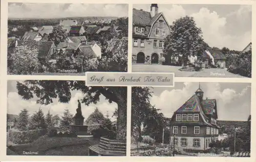 Arnbach (Neuenbürg) Teilansicht, Rathaus, Denkmal, Schulhaus ngl 225.424