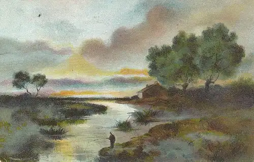 Einsamer Angler gl1908 E1639