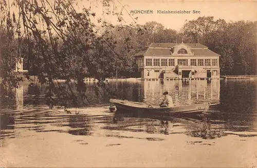München Kleinhesseloher See mit Ruderer ngl 164.781