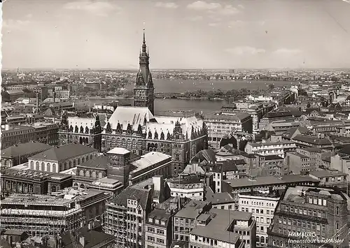 Hamburg, Blick über die Stadt gl1962 E1939