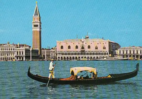 Venezia, Gondel vor St.Markus und Dogenpalast ngl E2734