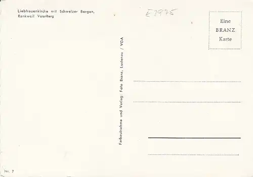Rankweil, Liebfrauenkirche mit Schweizer Bergen ngl E1975