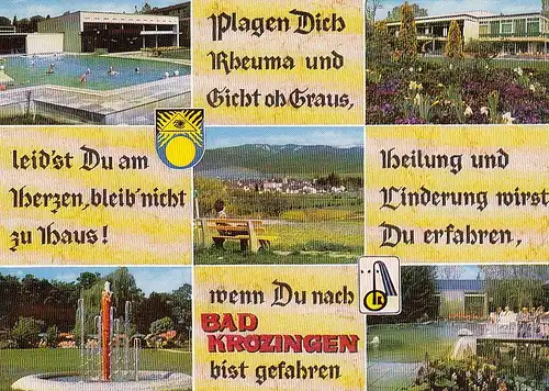 Bad Krozingen Mehrbildkarte mit Werbespruch gl1982 E1871