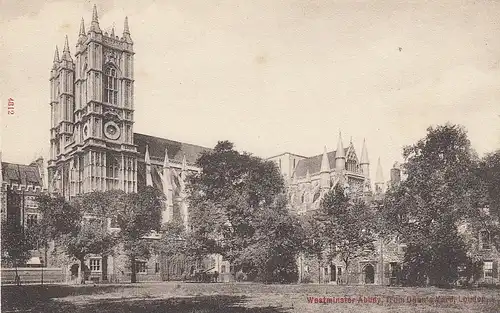London, Westminster Abbey, from Dean's Yard ngl E1904