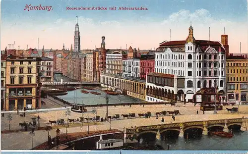 Hamburg Reesendammbrücke mit Alsterarkaden ngl 161.864