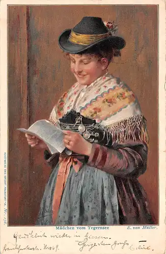 Trachten: Mädchen vom Tegernsee Nach E. von Müller gl1900 163.095