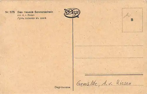 A. v. RIESEN Des Hauses Sonnenschein Nach Gemälde ngl 161.454