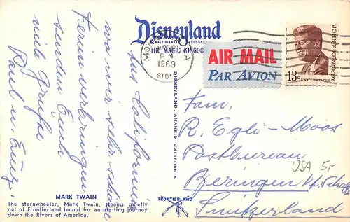 Disneyland Park Frontierland Sternwheeler Mark Twain Raddampfer gl1969 164.117