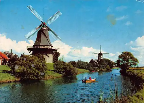Greetsiel Zwillingsmühlen am Kanal gl1987 161.231