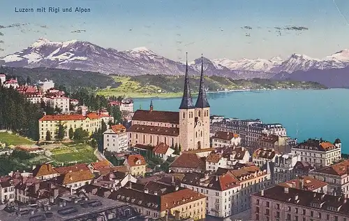 Luzern mit Rigi und Alpen glum 1930? E1974