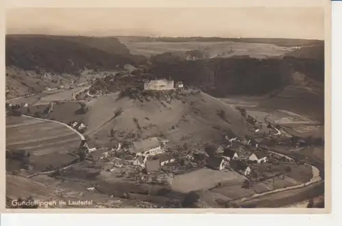 Gundelfingen (Münsingen) - Panorama mit Lautertal feldpgl1942 225.658