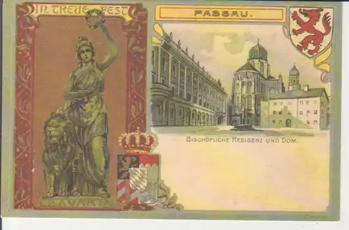 Passau - Bavaria und Bischöfliche Residenz mit Dom ngl 228.014