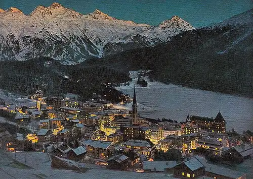 St.Moritz Panorama bei Nacht ngl E2863