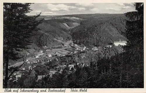 Schwarzburg Blick auf Schwarzburg und Burkersdorf ngl 162.545