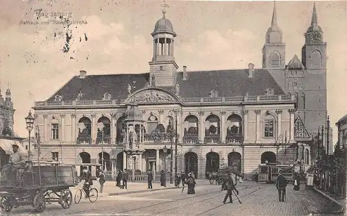 Magdeburg Rathaus Johanniskirche gl1913 165.093