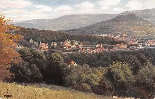 Bad Blankenburg Gesamtansicht mit Greifenstein Künstlerkarte ngl 162.559