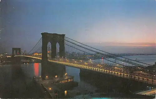 New York City NY Brooklyn Bridge at night gl1972 164.166