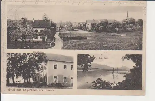 Bayerbach - Panorama, Gasthaus und Simsee gl1928 228.123