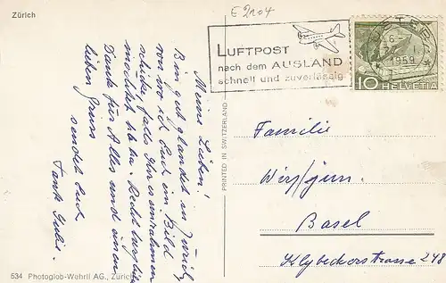 Zürich Partie a.d.Limmat gl1959 E2104