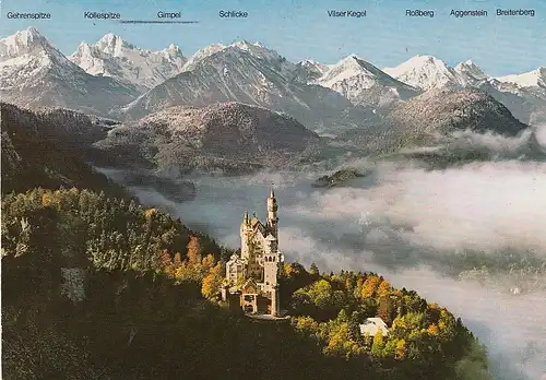 Königschloss Neuschwanstein mit Alpen gl1984 E2124