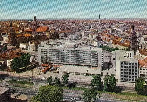 Hannover, Blick auf Hotel Hannover International und die City glum 1960? E2914