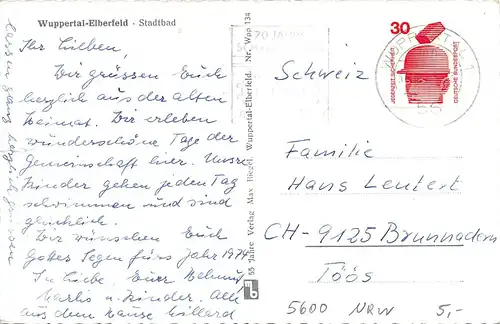 Wuppertal-Eberfeld Stadtbad in 4 Ansichten gl1973 163.417