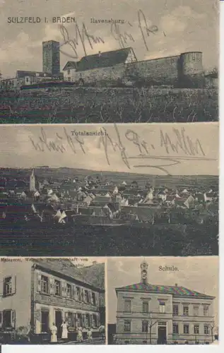 Sulzfeld - Ravensburg, Totale, Metzgerei/Wirtschaft, Schule gl1919? 225.808