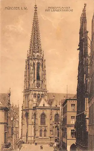 Münster Prinzipalmarkt mit Lambertikirche ngl 163.637