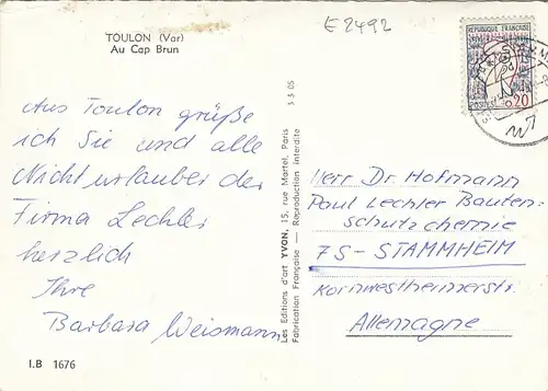 Toulon (Var) Au Cap Brun gl1964? E2492