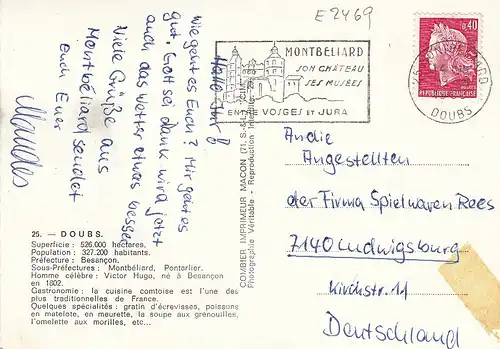 Doubs - Mehrbildkarte glum 1960? E2469