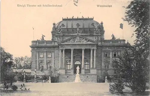 Wiesbaden Königl. Theater mit Schillerdenkmal ngl 163.769