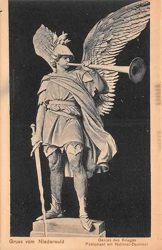 Rüdesheim Genius d. Krieges Postament am Nationaldenkmal Niederwald ngl 163.776