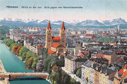 München Partie an der Isar Blick gegen die Maximilianskirche ngl 162.992
